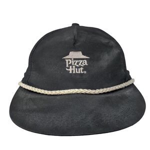 Pizza Hut Snapback Hat Black One Size Adjustable Embroidered Rope Crew Cap